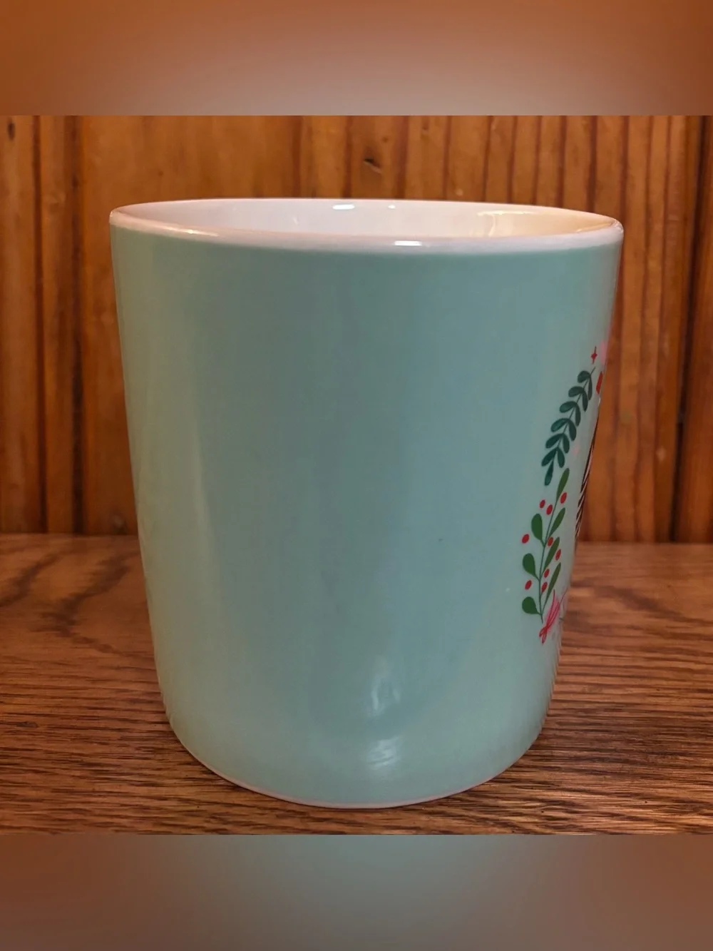 Starbucks 2019 Mint Holiday Wreath Ceramic Mug 18oz